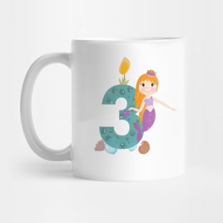 Cute little mermaid third birthday Mug